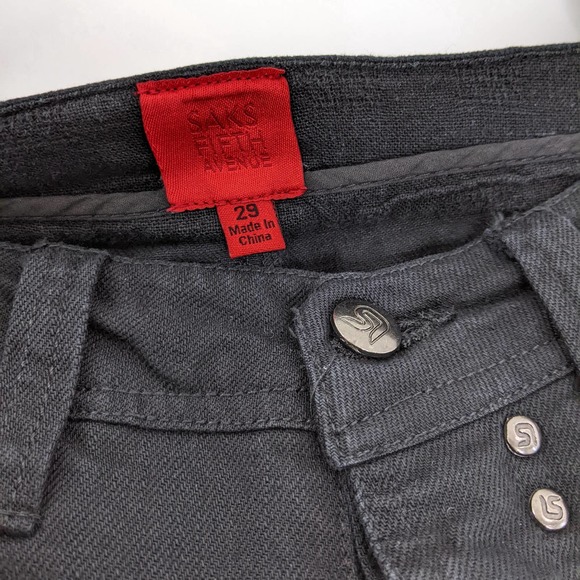 Saks Fifth Avenue Size 29 Mens Button Fly Black Jeans In Smoky black - Picture 8 of 12